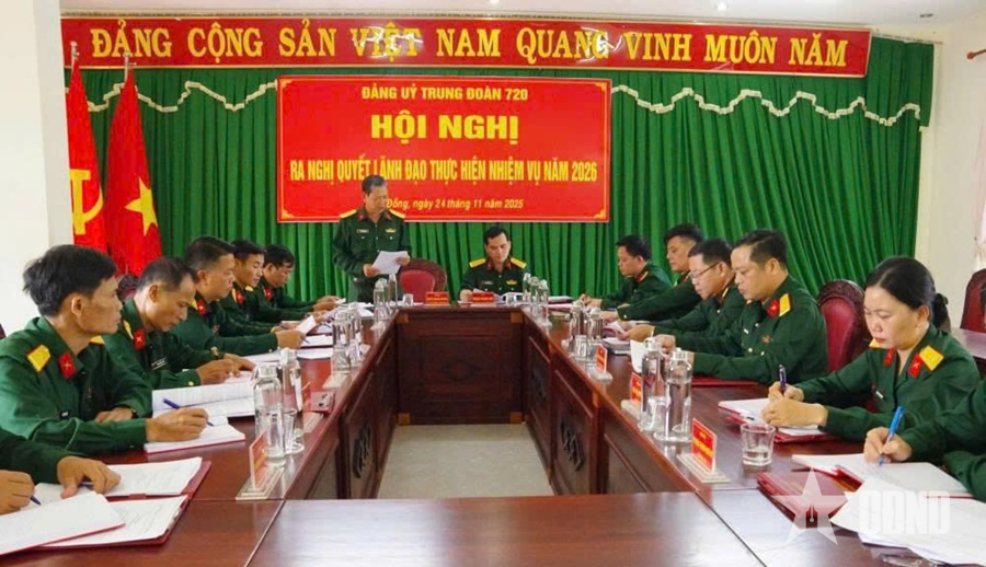 Đảng ủy Trung đoàn 720 ra nghị quyết lãnh đạo thực hiện nhiệm vụ năm 2026